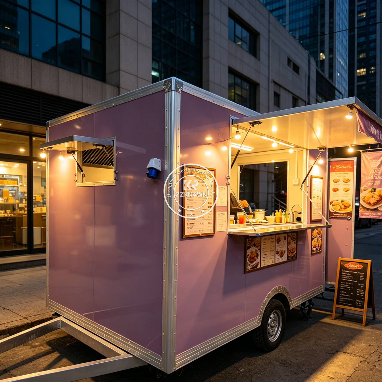 Hot Dog Vending Cart - Mobile Fast Food Trailer Cart Commercial