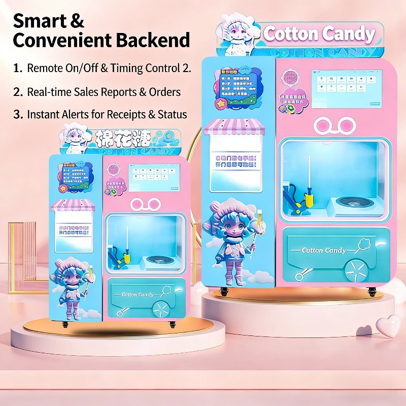 FOB Automatic Cotton Candy Ven - مراجعة Candy Vending Machine وسعره