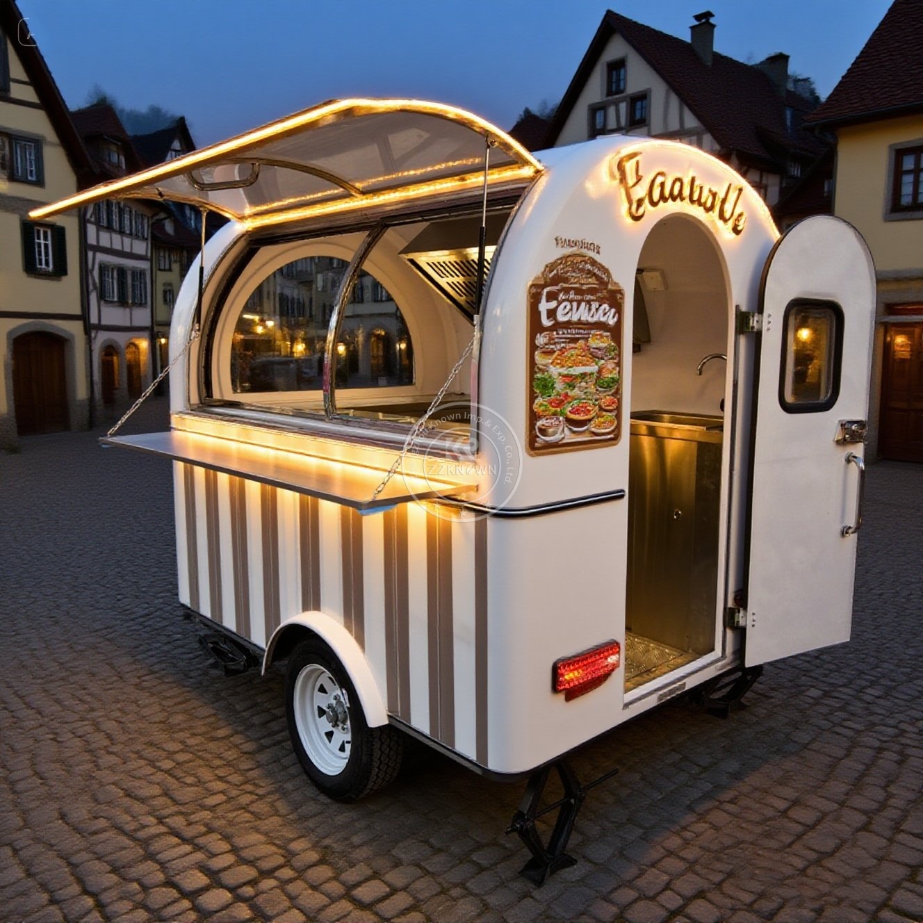food truck trailer mobile kitc - مراجعة Hot Dog Vending Cart وسعره