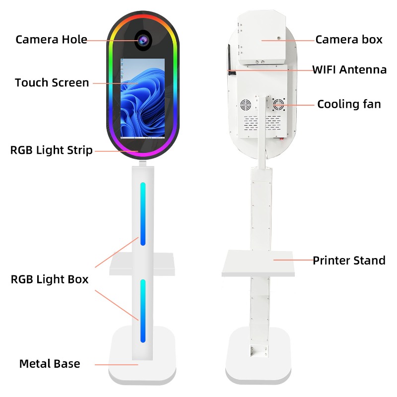 Portable Oval Photobooth Touch - مراجعة Photo Booth Machine وسعره