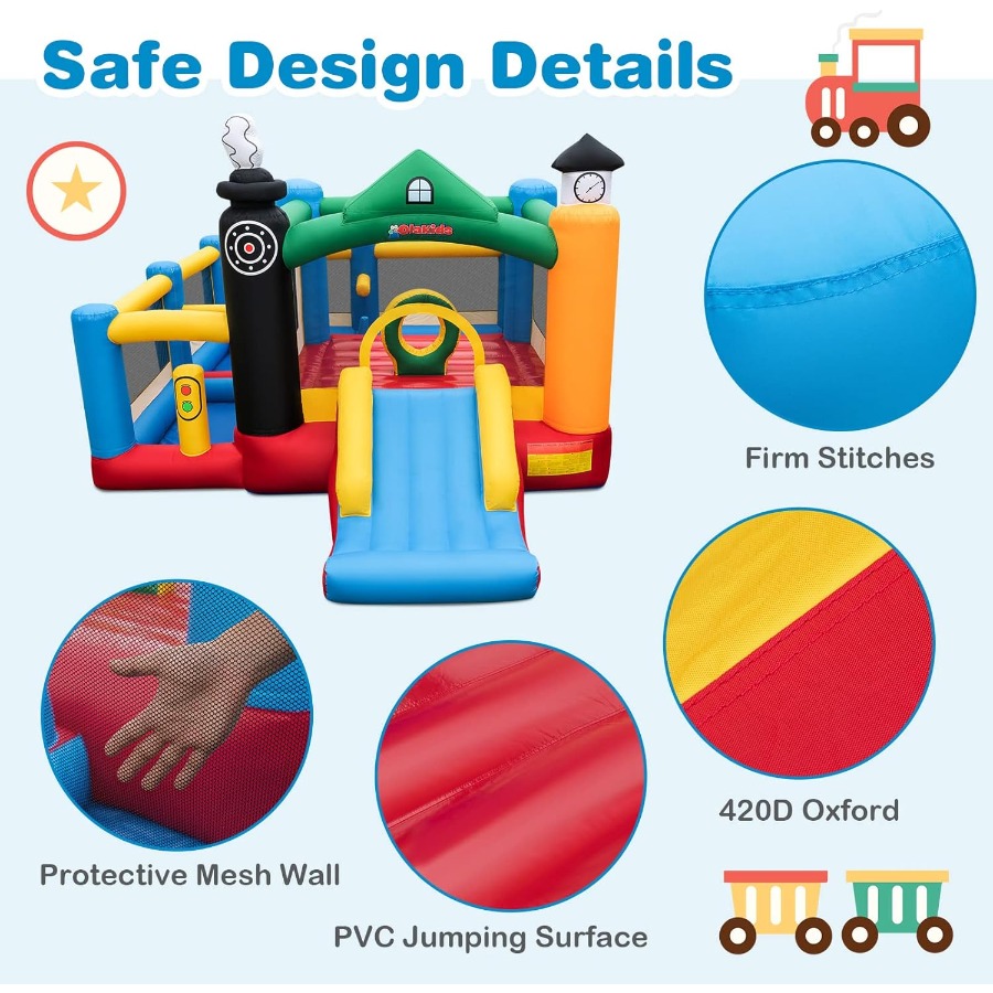 Inflatable Bounce House Train  - مراجعة Basketball Arcade Game وسعره